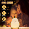 Rechargeable Silicone Pear Night Lamp, Touch Control 7 Color LED Light | Kids Bedroom Decor