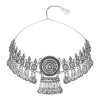 Silver Oxidised Traditional Afghani Choker Necklace Jewellery Set with Earrings