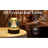 Desidiya Lord Ganesh Ji Crystal Ball Night Light 2.4 Inch Glass Ball Night LED Lamp with Woodern Base Perfect for Gift