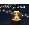 Desidiya Lord Ganesh Ji Crystal Ball Night Light 2.4 Inch Glass Ball Night LED Lamp with Woodern Base Perfect for Gift