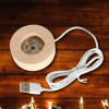 Desidiya Lord Ganesh Ji Crystal Ball Night Light 2.4 Inch Glass Ball Night LED Lamp with Woodern Base Perfect for Gift