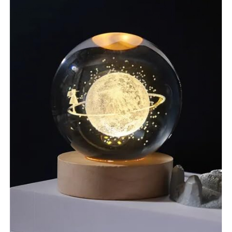 Desidiya Lord Ganesh Ji Crystal Ball Night Light 2.4 Inch Glass Ball Night LED Lamp with Woodern Base Perfect for Gift Desidiya Lord Ganesh Ji Crystal Ball Night Light 2.4 Inch Glass Ball Night LED Lamp with Woodern Base Perfect for Gift