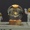 Desidiya Lord Ganesh Ji Crystal Ball Night Light 2.4 Inch Glass Ball Night LED Lamp with Woodern Base Perfect for Gift
