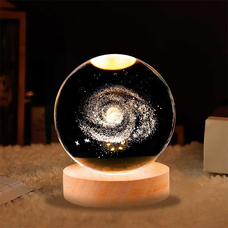 Desidiya Lord Ganesh Ji Crystal Ball Night Light 2.4 Inch Glass Ball Night LED Lamp with Woodern Base Perfect for Gift Desidiya Lord Ganesh Ji Crystal Ball Night Light 2.4 Inch Glass Ball Night LED Lamp with Woodern Base Perfect for Gift