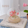 Desidiya Lord Ganesh Ji Crystal Ball Night Light 2.4 Inch Glass Ball Night LED Lamp with Woodern Base Perfect for Gift