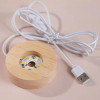 Desidiya Lord Ganesh Ji Crystal Ball Night Light 2.4 Inch Glass Ball Night LED Lamp with Woodern Base Perfect for Gift