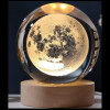 Desidiya Lord Ganesh Ji Crystal Ball Night Light 2.4 Inch Glass Ball Night LED Lamp with Woodern Base Perfect for Gift