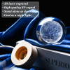 Desidiya Lord Ganesh Ji Crystal Ball Night Light 2.4 Inch Glass Ball Night LED Lamp with Woodern Base Perfect for Gift