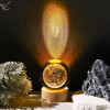Desidiya Lord Ganesh Ji Crystal Ball Night Light 2.4 Inch Glass Ball Night LED Lamp with Woodern Base Perfect for Gift