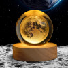 Desidiya Lord Ganesh Ji Crystal Ball Night Light 2.4 Inch Glass Ball Night LED Lamp with Woodern Base Perfect for Gift