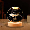 Desidiya Lord Ganesh Ji Crystal Ball Night Light 2.4 Inch Glass Ball Night LED Lamp with Woodern Base Perfect for Gift