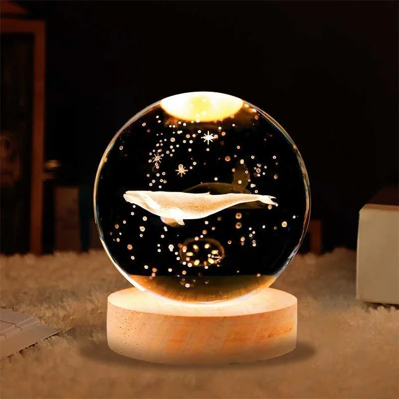 Desidiya Lord Ganesh Ji Crystal Ball Night Light 2.4 Inch Glass Ball Night LED Lamp with Woodern Base Perfect for Gift Desidiya Lord Ganesh Ji Crystal Ball Night Light 2.4 Inch Glass Ball Night LED Lamp with Woodern Base Perfect for Gift