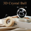 Desidiya Lord Ganesh Ji Crystal Ball Night Light 2.4 Inch Glass Ball Night LED Lamp with Woodern Base Perfect for Gift