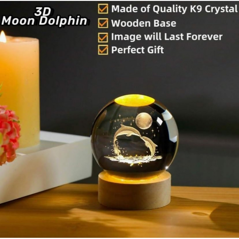 Desidiya Lord Ganesh Ji Crystal Ball Night Light 2.4 Inch Glass Ball Night LED Lamp with Woodern Base Perfect for Gift Desidiya Lord Ganesh Ji Crystal Ball Night Light 2.4 Inch Glass Ball Night LED Lamp with Woodern Base Perfect for Gift