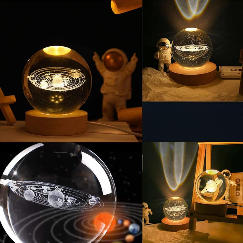 Desidiya Lord Ganesh Ji Crystal Ball Night Light 2.4 Inch Glass Ball Night LED Lamp with Woodern Base Perfect for Gift Desidiya Lord Ganesh Ji Crystal Ball Night Light 2.4 Inch Glass Ball Night LED Lamp with Woodern Base Perfect for Gift