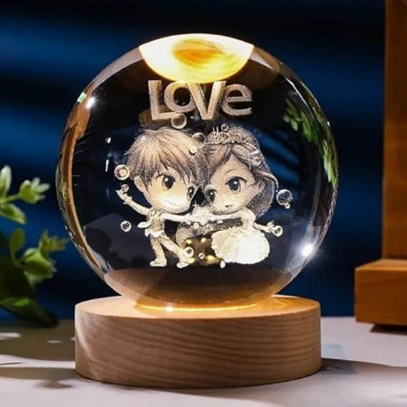 Desidiya Lord Ganesh Ji Crystal Ball Night Light 2.4 Inch Glass Ball Night LED Lamp with Woodern Base Perfect for Gift Desidiya Lord Ganesh Ji Crystal Ball Night Light 2.4 Inch Glass Ball Night LED Lamp with Woodern Base Perfect for Gift