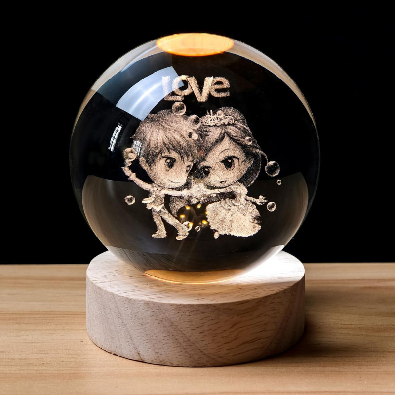Desidiya Lord Ganesh Ji Crystal Ball Night Light 2.4 Inch Glass Ball Night LED Lamp with Woodern Base Perfect for Gift Desidiya Lord Ganesh Ji Crystal Ball Night Light 2.4 Inch Glass Ball Night LED Lamp with Woodern Base Perfect for Gift