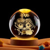 Desidiya Lord Ganesh Ji Crystal Ball Night Light 2.4 Inch Glass Ball Night LED Lamp with Woodern Base Perfect for Gift