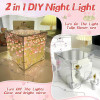 Desidiya Lord Ganesh Ji Crystal Ball Night Light 2.4 Inch Glass Ball Night LED Lamp with Woodern Base Perfect for Gift