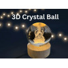 Desidiya Lord Ganesh Ji Crystal Ball Night Light 2.4 Inch Glass Ball Night LED Lamp with Woodern Base Perfect for Gift