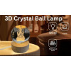 Desidiya Lord Ganesh Ji Crystal Ball Night Light 2.4 Inch Glass Ball Night LED Lamp with Woodern Base Perfect for Gift