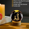 Desidiya Lord Ganesh Ji Crystal Ball Night Light 2.4 Inch Glass Ball Night LED Lamp with Woodern Base Perfect for Gift