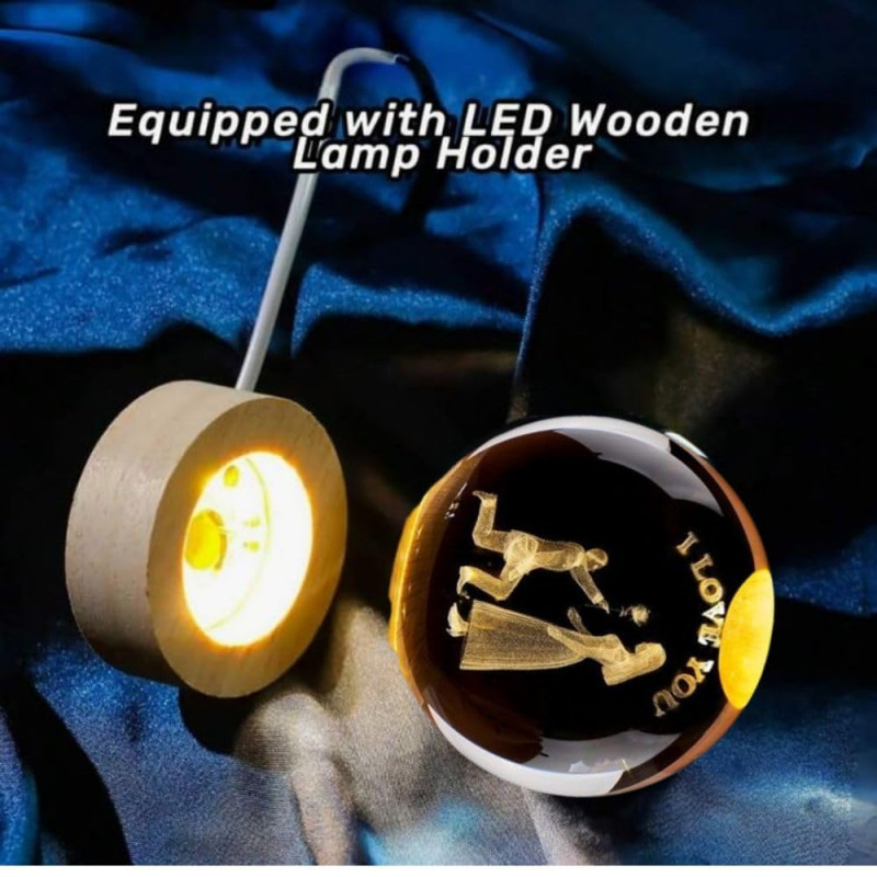 Desidiya Lord Ganesh Ji Crystal Ball Night Light 2.4 Inch Glass Ball Night LED Lamp with Woodern Base Perfect for Gift Desidiya Lord Ganesh Ji Crystal Ball Night Light 2.4 Inch Glass Ball Night LED Lamp with Woodern Base Perfect for Gift