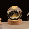 Desidiya Lord Ganesh Ji Crystal Ball Night Light 2.4 Inch Glass Ball Night LED Lamp with Woodern Base Perfect for Gift