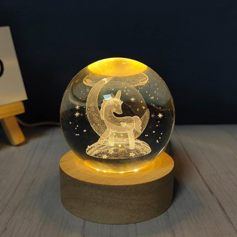 Desidiya Lord Ganesh Ji Crystal Ball Night Light 2.4 Inch Glass Ball Night LED Lamp with Woodern Base Perfect for Gift Desidiya Lord Ganesh Ji Crystal Ball Night Light 2.4 Inch Glass Ball Night LED Lamp with Woodern Base Perfect for Gift