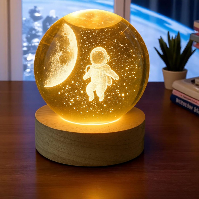 Desidiya Lord Ganesh Ji Crystal Ball Night Light 2.4 Inch Glass Ball Night LED Lamp with Woodern Base Perfect for Gift Desidiya Lord Ganesh Ji Crystal Ball Night Light 2.4 Inch Glass Ball Night LED Lamp with Woodern Base Perfect for Gift