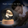 Desidiya Lord Ganesh Ji Crystal Ball Night Light 2.4 Inch Glass Ball Night LED Lamp with Woodern Base Perfect for Gift