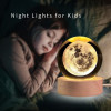Desidiya Lord Ganesh Ji Crystal Ball Night Light 2.4 Inch Glass Ball Night LED Lamp with Woodern Base Perfect for Gift