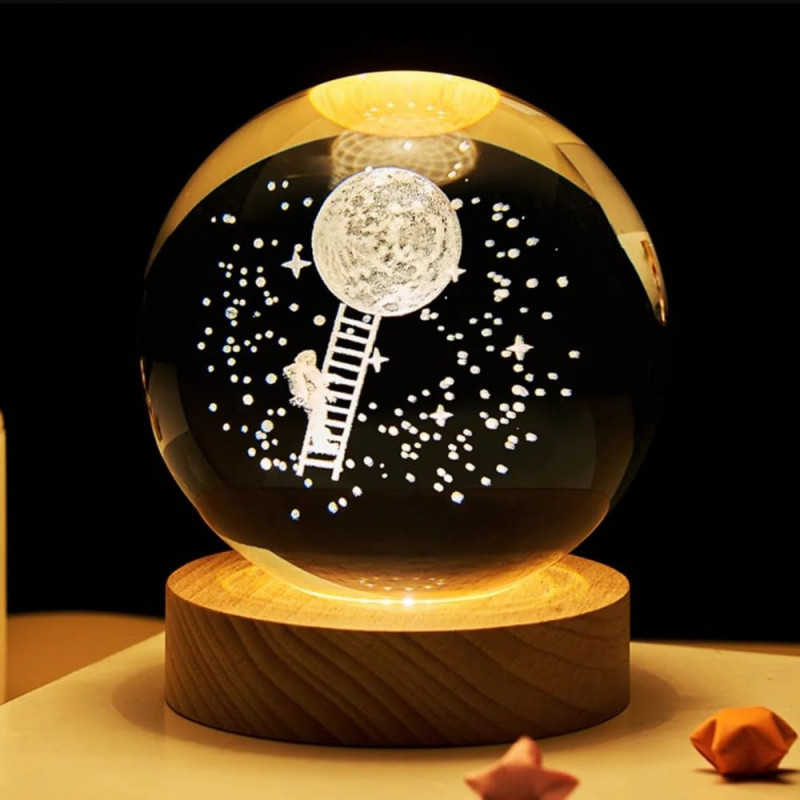 Desidiya Lord Ganesh Ji Crystal Ball Night Light 2.4 Inch Glass Ball Night LED Lamp with Woodern Base Perfect for Gift Desidiya Lord Ganesh Ji Crystal Ball Night Light 2.4 Inch Glass Ball Night LED Lamp with Woodern Base Perfect for Gift