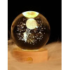 Desidiya Lord Ganesh Ji Crystal Ball Night Light 2.4 Inch Glass Ball Night LED Lamp with Woodern Base Perfect for Gift