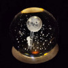 Desidiya Lord Ganesh Ji Crystal Ball Night Light 2.4 Inch Glass Ball Night LED Lamp with Woodern Base Perfect for Gift