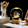 Desidiya Lord Ganesh Ji Crystal Ball Night Light 2.4 Inch Glass Ball Night LED Lamp with Woodern Base Perfect for Gift