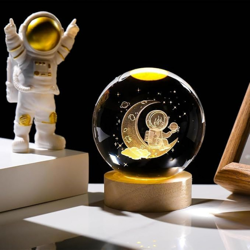 Desidiya Lord Ganesh Ji Crystal Ball Night Light 2.4 Inch Glass Ball Night LED Lamp with Woodern Base Perfect for Gift Desidiya Lord Ganesh Ji Crystal Ball Night Light 2.4 Inch Glass Ball Night LED Lamp with Woodern Base Perfect for Gift