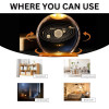 Desidiya Lord Ganesh Ji Crystal Ball Night Light 2.4 Inch Glass Ball Night LED Lamp with Woodern Base Perfect for Gift