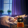 Desidiya Lord Ganesh Ji Crystal Ball Night Light 2.4 Inch Glass Ball Night LED Lamp with Woodern Base Perfect for Gift