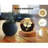 Desidiya Lord Ganesh Ji Crystal Ball Night Light 2.4 Inch Glass Ball Night LED Lamp with Woodern Base Perfect for Gift