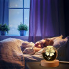 Desidiya Lord Ganesh Ji Crystal Ball Night Light 2.4 Inch Glass Ball Night LED Lamp with Woodern Base Perfect for Gift