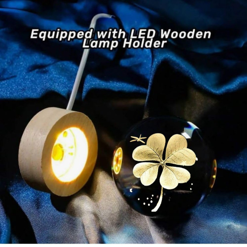 Desidiya Lord Ganesh Ji Crystal Ball Night Light 2.4 Inch Glass Ball Night LED Lamp with Woodern Base Perfect for Gift Desidiya Lord Ganesh Ji Crystal Ball Night Light 2.4 Inch Glass Ball Night LED Lamp with Woodern Base Perfect for Gift