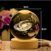 Umi 3D Universe Crystal Ball Night Lamp,Galaxy Crystal Ball Night Light, USB Table LED Wooden Crystal Ball for Boys and Girls, Home Office Decoration, Birthday Gift Adults (Galaxy)