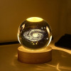Umi 3D Universe Crystal Ball Night Lamp,Galaxy Crystal Ball Night Light, USB Table LED Wooden Crystal Ball for Boys and Girls, Home Office Decoration, Birthday Gift Adults (Galaxy)
