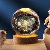 Umi 3D Universe Crystal Ball Night Lamp,Galaxy Crystal Ball Night Light, USB Table LED Wooden Crystal Ball for Boys and Girls, Home Office Decoration, Birthday Gift Adults (Galaxy)