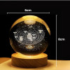 Umi 3D Universe Crystal Ball Night Lamp,Galaxy Crystal Ball Night Light, USB Table LED Wooden Crystal Ball for Boys and Girls, Home Office Decoration, Birthday Gift Adults (Galaxy)