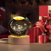Umi 3D Universe Crystal Ball Night Lamp,Galaxy Crystal Ball Night Light, USB Table LED Wooden Crystal Ball for Boys and Girls, Home Office Decoration, Birthday Gift Adults (Galaxy)