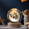 Umi 3D Universe Crystal Ball Night Lamp,Galaxy Crystal Ball Night Light, USB Table LED Wooden Crystal Ball for Boys and Girls, Home Office Decoration, Birthday Gift Adults (Galaxy)