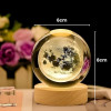 Umi 3D Universe Crystal Ball Night Lamp,Galaxy Crystal Ball Night Light, USB Table LED Wooden Crystal Ball for Boys and Girls, Home Office Decoration, Birthday Gift Adults (Galaxy)