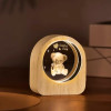 Umi 3D Universe Crystal Ball Night Lamp,Galaxy Crystal Ball Night Light, USB Table LED Wooden Crystal Ball for Boys and Girls, Home Office Decoration, Birthday Gift Adults (Galaxy)